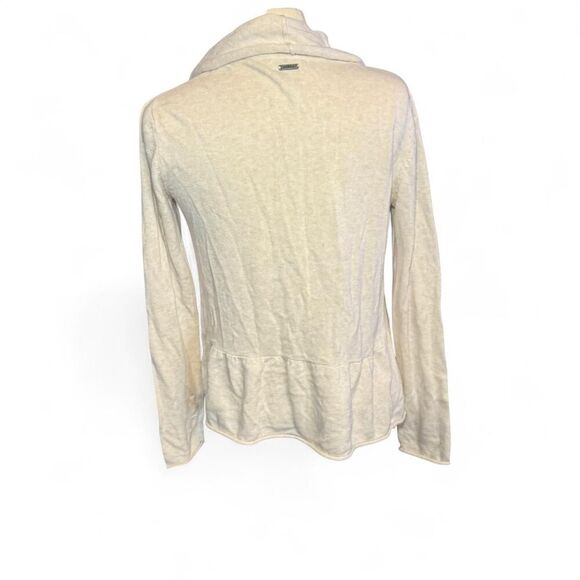 PrAna Women's Cream Open Front Organic Cotton Knit Cardigan Sz XS - Picture 2 of 6